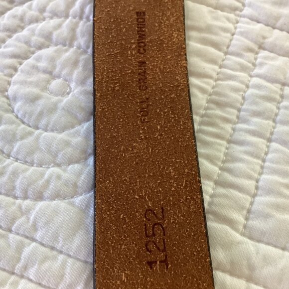 Levi’s Cowhide Leather Brown Belt Men’s Size 34 With Decorative Cutouts & Silver - Picture 9 of 16